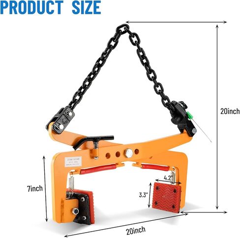 716 LBS Stone Lifting Clamps Granite Slab Stone Fixtures X-Shaped Carrying Clamps for Marble Slate Rock Brick Timber, 4-6-8 inch Opening Size in Kuwait