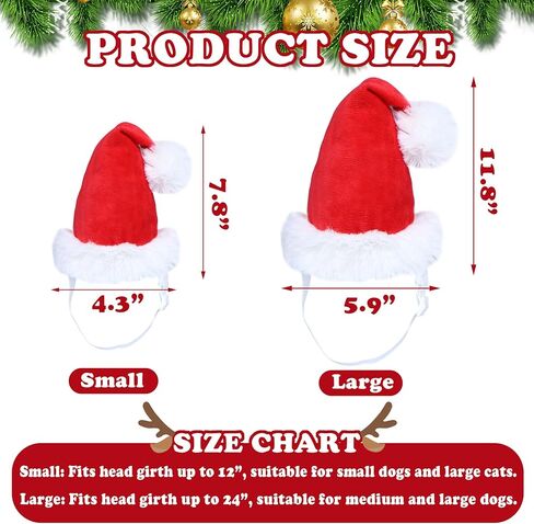 Christmas Dog Santa Hat and Scarf, Dog Christmas Outfit Adjustable Dog Christmas Hat Knitted Dog Christmas Scarf Holiday Dog Outfit for Small Medium Large Dogs Pets (Large) in Saudi Arabia
