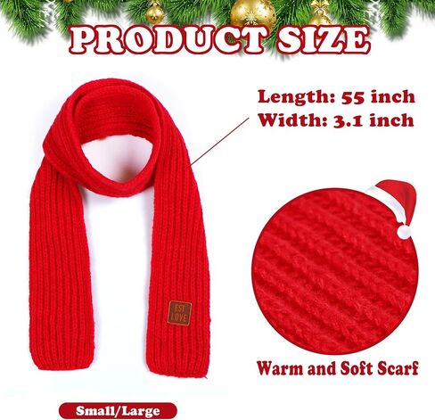 Christmas Dog Santa Hat and Scarf, Dog Christmas Outfit Adjustable Dog Christmas Hat Knitted Dog Christmas Scarf Holiday Dog Outfit for Small Medium Large Dogs Pets (Large) in Saudi Arabia