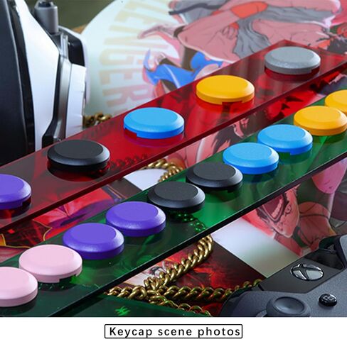 Button Caps,2PCS 26mm Leverless Controller Keycaps Replacement Button Caps for Mechanical PushButtons,Large Size Arcade Button Accessories (Yellow) in Kuwait