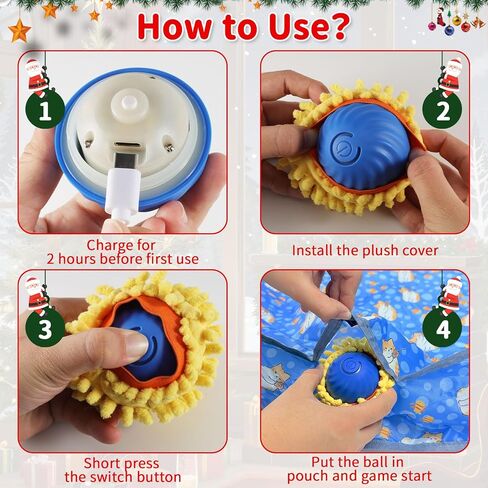 Interactive Cat Toys for Indoor Cats, Electric Rolling Cat Ball in Pouch, Simulation Hunting Toys for Cats, Hunting Hood with Cat Ball, Rechargeable Hide and Seek Cat Toy in Saudi Arabia