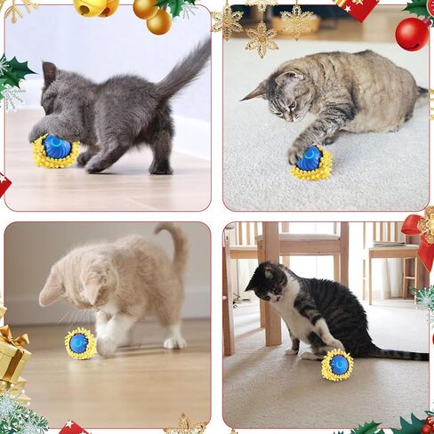 Interactive Cat Toys for Indoor Cats, Electric Rolling Cat Ball in Pouch, Simulation Hunting Toys for Cats, Hunting Hood with Cat Ball, Rechargeable Hide and Seek Cat Toy in Saudi Arabia
