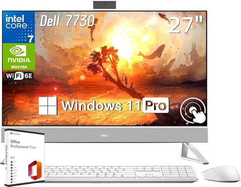 Dell Inspiron 7730 27" All-in-One Desktop PC, FHD Touchscreen, Core 7-150U, Microsoft Office Lifetime Office & Windows 11 Pro, 32 GB RAM, 1 TB SSD, GeForce MX570A, WiFi 6E, Wireless KB & Mouse Combo in Saudi Arabia