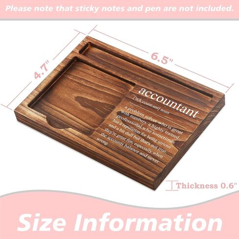 Chief Financial Officer Sticky Note Holder Wooden Notepad & Pen Holder 6.5" x 4.7" Sticky Note Pad Holder Dispenser for Desk CFO Definition Work Appreciation Gifts, NPA237 in Saudi Arabia