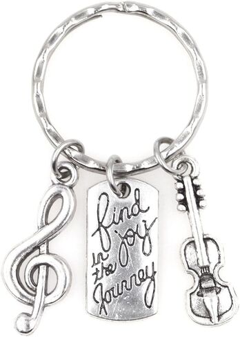 Find Joy in the Journey Graduate Retirement Moving Promotion New House Teacher Director Coach Inspirational Quote Going Away Parting Gratitude Gift Treble Clef Saxophone Jazz Keychain 113O in Kuwait