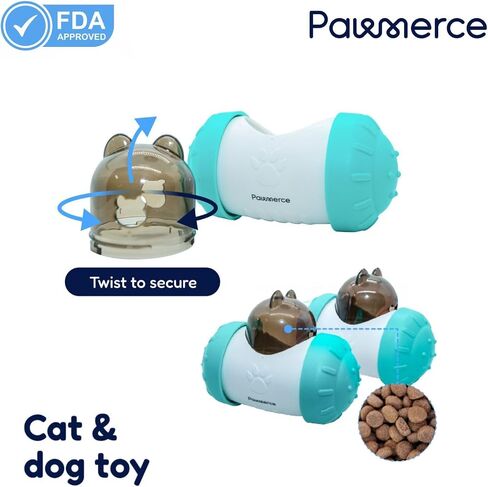 Indestructible Dog Toy Slow Feeder: Interactive Puzzle Feeder Dog - Durable Treat Dispensing Dog Treat Toy for Training, Enrichment, and Brain Stimulation for Pets (Teal) in Saudi Arabia