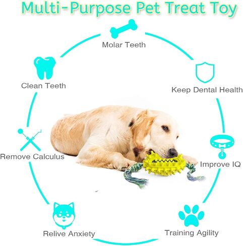 Dog Treat Toy - Interactive Dog Toys for Boredom, Treat Dispensing Enrichment Dog Puzzle Toy Food Puzzles Ball for Mental Stimulation Boredom Buster for Small Medium Large Dogs (F) in Saudi Arabia