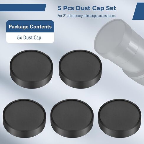 Alstar 5 Pcs Dust Caps for 2" Telescope Eyepiece, Barlow Lens, Diagonal and Other Telescope Accessories - M48 X 0.75 Telescope Accessories Protection in Saudi Arabia