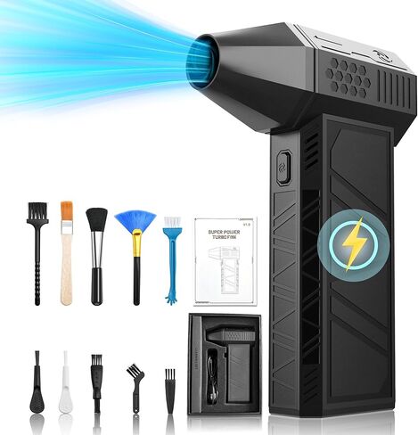 Electric Compressed Air Duster-130000RPM,3 Adjustable Portable Dust Blower,Cordless Rechargeable Mini Turbo Jet Fan for Cleaning PC,Computer, Car, Keyboard and Home Outdoor Dust,Snow Removal. in Saudi Arabia