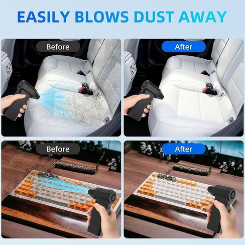 Electric Compressed Air Duster-130000RPM,3 Adjustable Portable Dust Blower,Cordless Rechargeable Mini Turbo Jet Fan for Cleaning PC,Computer, Car, Keyboard and Home Outdoor Dust,Snow Removal. in Saudi Arabia