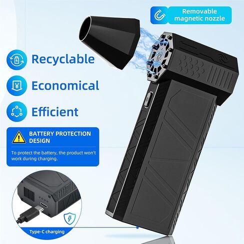 Electric Compressed Air Duster-130000RPM,3 Adjustable Portable Dust Blower,Cordless Rechargeable Mini Turbo Jet Fan for Cleaning PC,Computer, Car, Keyboard and Home Outdoor Dust,Snow Removal. in Saudi Arabia