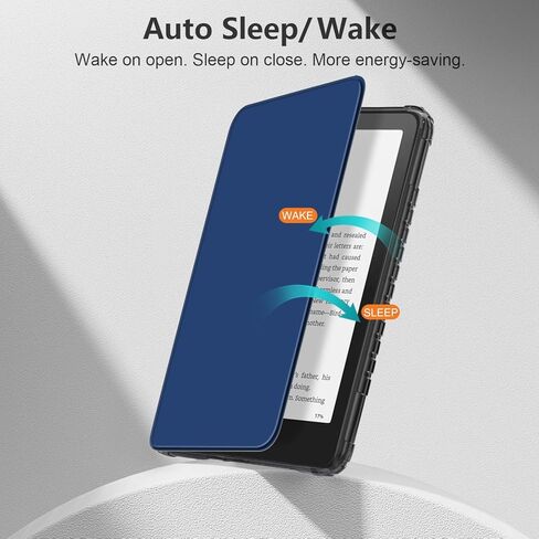 Case Compatible with Kindle Paperwhite 12th Gen (2024 Release) and Kindle Colorsoft Signature Edition (2024 Release) Clear TPU Back Cover Auto Wake/Sleep,Black in Saudi Arabia