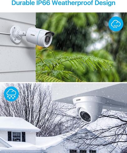 ZOSI Full 1080p 16 Channel Home Security Camera System with AI Human Vehicle Detect, 8 x 1080p Weatherproof CCTV Bullet Dome Camera Outdoor, H.265+ 16CH DVR with 2TB HDD, Night Vision, Alert Push in Kuwait
