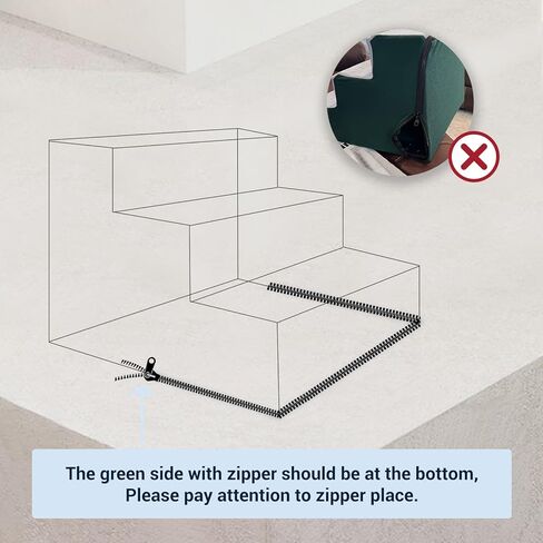 Enjoying Dog Stairs for Small Dogs, Dog Steps for Bed Couches, Non-Slip Fabric Cover, Pet Ramp Self-Assembly, 3 Steps, Brown in Kuwait