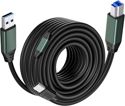 KUMIHO USB 3.0 Printer Cable A Male to B Male （15Ft/5M） Compatible with Scanner, Printers, Desktop External Hard Drivers and More in Kuwait