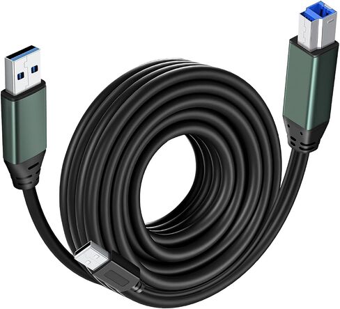 KUMIHO USB 3.0 Printer Cable A Male to B Male （15Ft/5M） Compatible with Scanner, Printers, Desktop External Hard Drivers and More in Kuwait