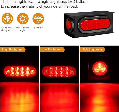  مصابيح LED للمقطورة، مصابيح LED الخلفية للمركبات الترفيهية، مصابيح مكابح RV، مصابيح خلفية للمركبات الترفيهية، مصابيح توقف الانعطاف للمقطورة، مصابيح خلفية للتخييم مع مصابيح خلفية حمراء عاكسة للمقطورة ﻿ in Kuwait
