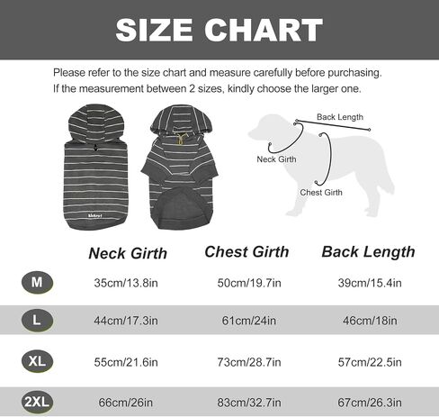 Dog Hoodie, Striped Dog Sweatshirt with Hat, Soft and Warm Dog Coat Sportshirt with Leash Hole, Fall Winter Autumn Outfits Pet Clothes for Medium Large Dogs（XX-Large Size） in Saudi Arabia