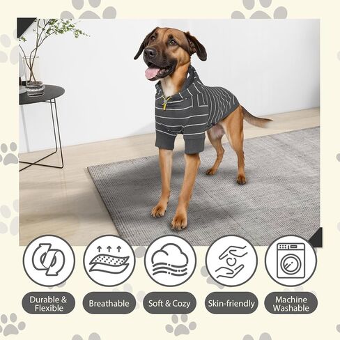 Dog Hoodie, Striped Dog Sweatshirt with Hat, Soft and Warm Dog Coat Sportshirt with Leash Hole, Fall Winter Autumn Outfits Pet Clothes for Medium Large Dogs（XX-Large Size） in Saudi Arabia