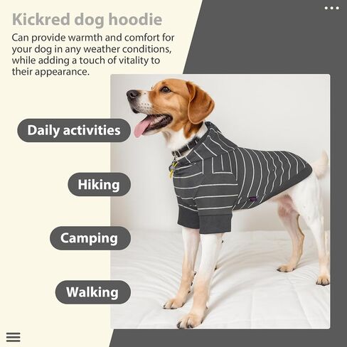 Dog Hoodie, Striped Dog Sweatshirt with Hat, Soft and Warm Dog Coat Sportshirt with Leash Hole, Fall Winter Autumn Outfits Pet Clothes for Medium Large Dogs（XX-Large Size） in Saudi Arabia