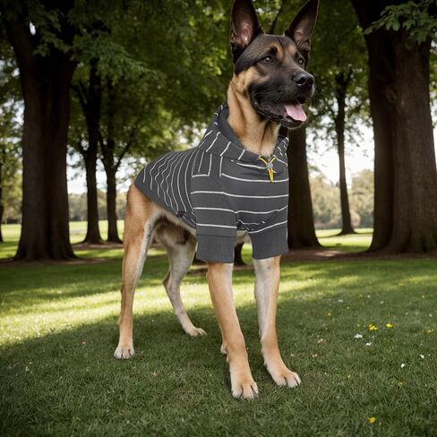 Dog Hoodie, Striped Dog Sweatshirt with Hat, Soft and Warm Dog Coat Sportshirt with Leash Hole, Fall Winter Autumn Outfits Pet Clothes for Medium Large Dogs（XX-Large Size） in Saudi Arabia