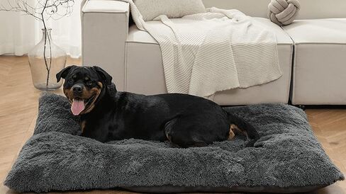 Dog Beds for Large Dogs,Dog Bed Crate Pad,Plush Dog Crate Mat with Anti-Slip Design,Washable Fluffy Faux Fur Kennel Pad for Large Medium Small Dogs and Cats in Saudi Arabia