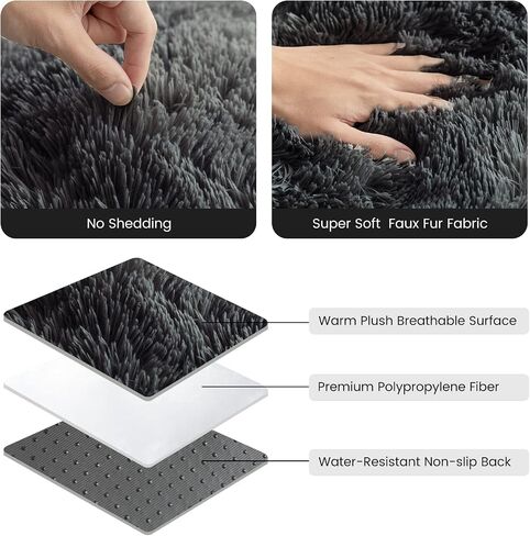 Dog Beds for Large Dogs,Dog Bed Crate Pad,Plush Dog Crate Mat with Anti-Slip Design,Washable Fluffy Faux Fur Kennel Pad for Large Medium Small Dogs and Cats in Saudi Arabia