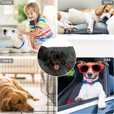 Dog Beds for Large Dogs,Dog Bed Crate Pad,Plush Dog Crate Mat with Anti-Slip Design,Washable Fluffy Faux Fur Kennel Pad for Large Medium Small Dogs and Cats in Saudi Arabia