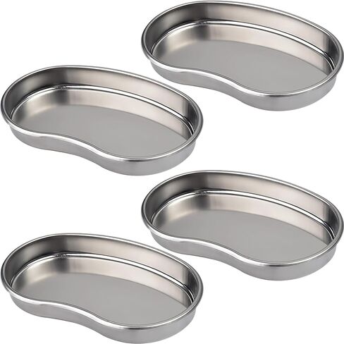 Kidney Tray - Romlon 3 Pack Stainless Steel Tray Metal Tray Stainless Steel Curved Sheet for Dental, Lab Instrument, Office Room, Bathroom. in Saudi Arabia