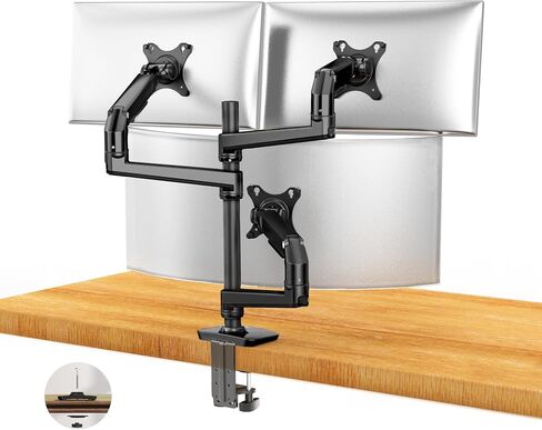 Single Monitor Arm Desk Mount, Holds Screens up to 40 Inches and 25 lbs, Fully Adjustable Vesa Monitor Mount with C-Clamp and Grommet Base, Aluminum, Silver in Kuwait