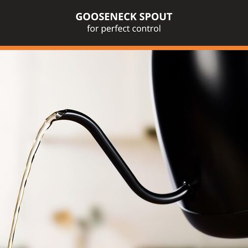 KRUPS Electric Kettle, Café Control Stainless Steel, Gooseneck Kettle, 1 Liter, 60 minute keep-warm, Electric Tea Kettle, sleek modern design Black in Saudi Arabia