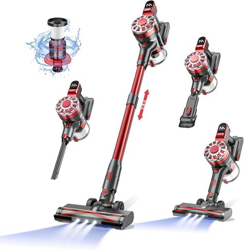 Cordless Vacuum Cleaner,Vacuum Cleaners for Home,Cordless Stick Vacuum Cleaner with Powerful Motor,Led Headlight,Lightweight Cordless Vacuum Cleaners for Home Hardwood Floor Pet Hair(Deep Purple) in Saudi Arabia