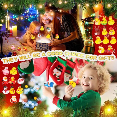 Hanaive 16 Pcs Assorted Christmas Rubber Ducks Bulk with Different Designs Mini Rubber Ducks Bath Toys Xmas Themed Novelty Duck for Party Supplies Gifts Birthday Baby Shower Pool Party (Classic) in Saudi Arabia