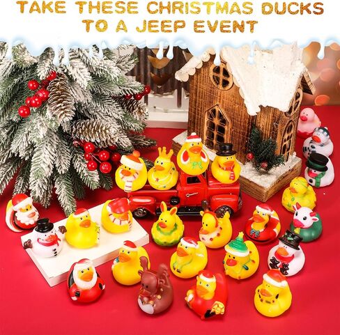 Hanaive 16 Pcs Assorted Christmas Rubber Ducks Bulk with Different Designs Mini Rubber Ducks Bath Toys Xmas Themed Novelty Duck for Party Supplies Gifts Birthday Baby Shower Pool Party (Classic) in Saudi Arabia