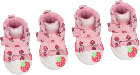 Dog Shoes, Strawberry Dog Boots, Slip Resistant Breathable Cute Puppy Dog Shoes for Small Dogs Teddy Bichon Pomeranian (QAS2) in Kuwait