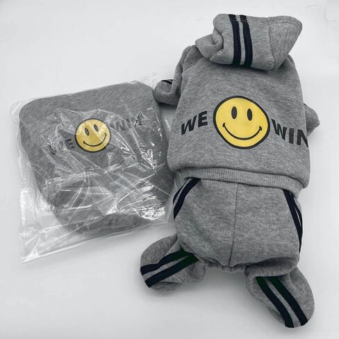 Weowin Pet Outfit - Cute Dog Hoodies Sweatshirt Tracksuit Clothes Jumpsuit Pajamas 4-Legs Grey for Puppy Small Medium Large Giant Dogs Girl or Boy (XX-Large) in Saudi Arabia