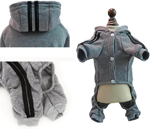 Weowin Pet Outfit - Cute Dog Hoodies Sweatshirt Tracksuit Clothes Jumpsuit Pajamas 4-Legs Grey for Puppy Small Medium Large Giant Dogs Girl or Boy (XX-Large) in Saudi Arabia