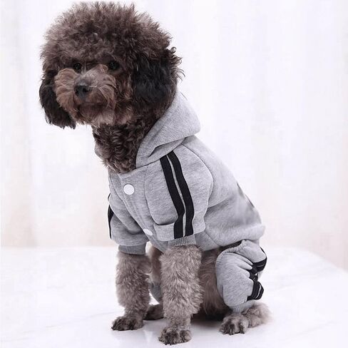 Weowin Pet Outfit - Cute Dog Hoodies Sweatshirt Tracksuit Clothes Jumpsuit Pajamas 4-Legs Grey for Puppy Small Medium Large Giant Dogs Girl or Boy (XX-Large) in Saudi Arabia
