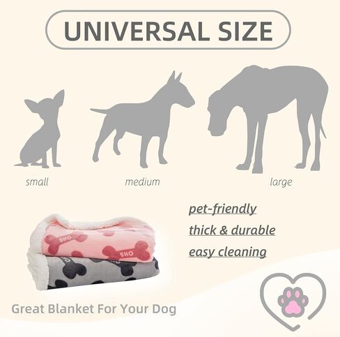 Dog Blankets 6 Pack Flannel Fleece Sherpa Puppy Throw Blankets Bulk 30x43 Inch Warm Sleeping Ultra Soft Bone Printed Plush Fluffy Paw Mat for Pet Couch Bed, Grey and Pink in Saudi Arabia