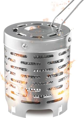 redcamp 5.5 "طويل القامة سخان صغير للتخييم، موقد التخييم المحمولة الفولاذ المقاوم للصدأ خيمة غطاء التدفئة غطاء موقد الاحترار لحقيبة الظهر في الهواء الطلق المشي لمسافات طويلة السفر in Kuwait