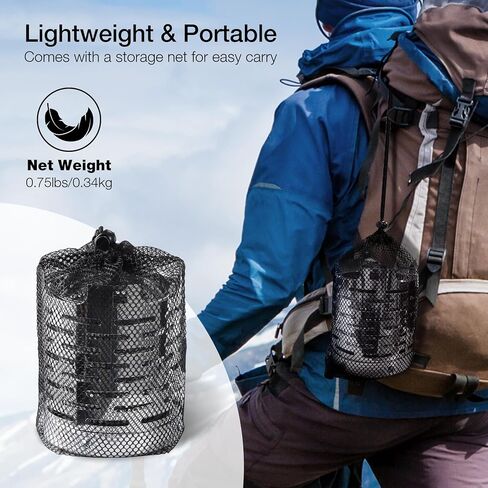 redcamp 5.5 "طويل القامة سخان صغير للتخييم، موقد التخييم المحمولة الفولاذ المقاوم للصدأ خيمة غطاء التدفئة غطاء موقد الاحترار لحقيبة الظهر في الهواء الطلق المشي لمسافات طويلة السفر in Kuwait