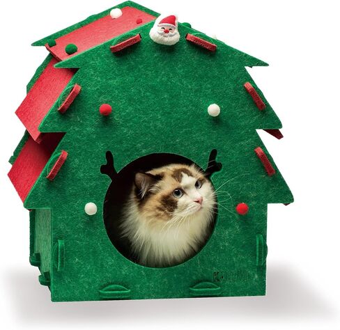 KAQJW Detachable Felt Cat Bed Condo Shelter House for Indoor Use - Easy to Assemble, Durable and Warm Funnest - Cozy Shelter with Built-in Scratching Board and Bonus Cat Toys in Saudi Arabia