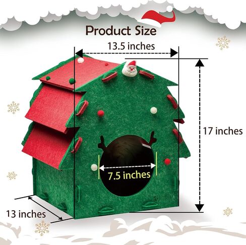 KAQJW Detachable Felt Cat Bed Condo Shelter House for Indoor Use - Easy to Assemble, Durable and Warm Funnest - Cozy Shelter with Built-in Scratching Board and Bonus Cat Toys in Saudi Arabia