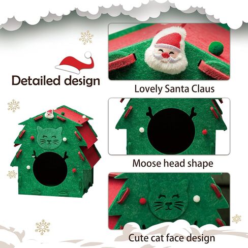 KAQJW Detachable Felt Cat Bed Condo Shelter House for Indoor Use - Easy to Assemble, Durable and Warm Funnest - Cozy Shelter with Built-in Scratching Board and Bonus Cat Toys in Saudi Arabia