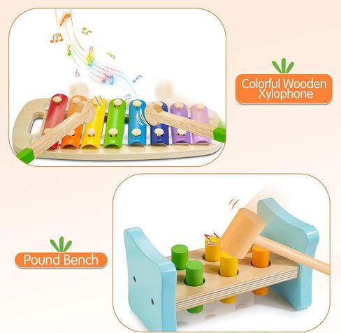 Montessori Toys for Babies 0-6 Months, 9 in 1 Learning Educational Sensory Toys for Newborn 0-3-6 Months, Includes High Contrast Cards, Baby Tissue Box Toy, Spinning Drum, Teether and More in Kuwait