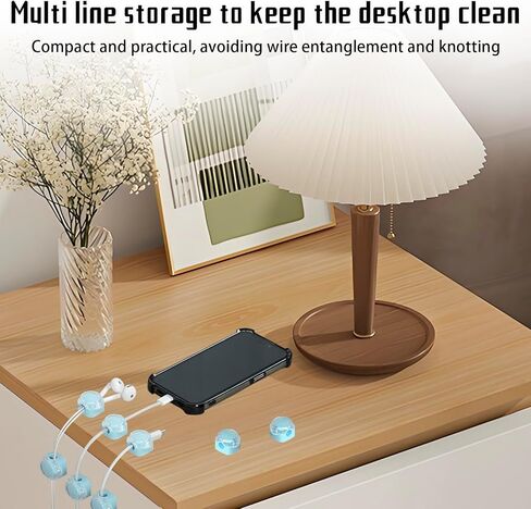Magnetic Cable Organizer Set, 8 Pcs Easy Adhesion Desk & Wall Mount Holders for Mobile Phones and USB Cables, Perfect for Office, Kitchen, Car, and Bedside Use (Black) in Saudi Arabia