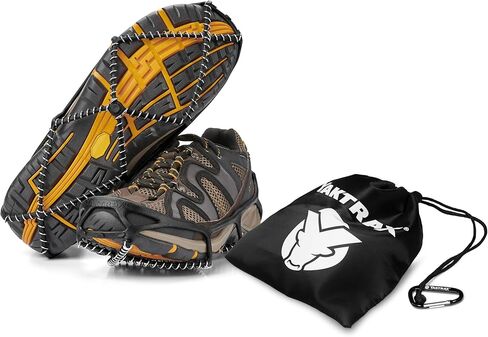 Yaktrax Walk Plus Traction Cleats for Ice and Snow, 360° Steel Coil Grip for All-Direction Traction, Flexible Cold-Resistant Upper, Easy On/Off with Heel Tab, Includes Carry Bag & Carabiner in Saudi Arabia
