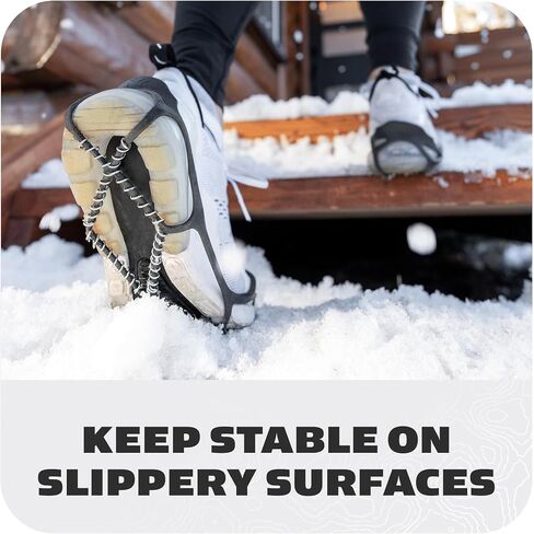 Yaktrax Walk Plus Traction Cleats for Ice and Snow, 360° Steel Coil Grip for All-Direction Traction, Flexible Cold-Resistant Upper, Easy On/Off with Heel Tab, Includes Carry Bag & Carabiner in Saudi Arabia