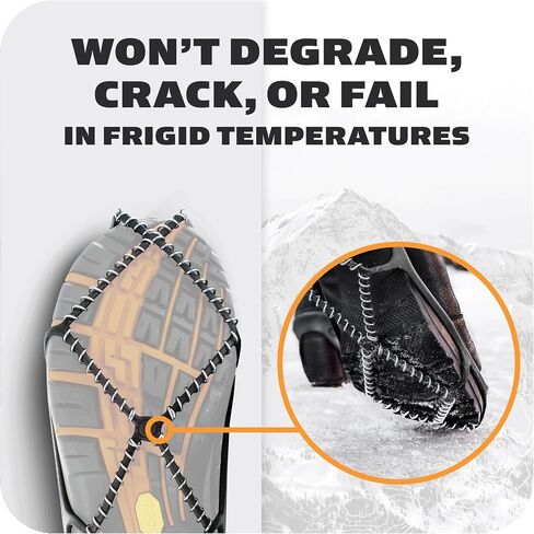 Yaktrax Walk Plus Traction Cleats for Ice and Snow, 360° Steel Coil Grip for All-Direction Traction, Flexible Cold-Resistant Upper, Easy On/Off with Heel Tab, Includes Carry Bag & Carabiner in Saudi Arabia