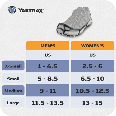 Yaktrax Walk Plus Traction Cleats for Ice and Snow, 360° Steel Coil Grip for All-Direction Traction, Flexible Cold-Resistant Upper, Easy On/Off with Heel Tab, Includes Carry Bag & Carabiner in Saudi Arabia